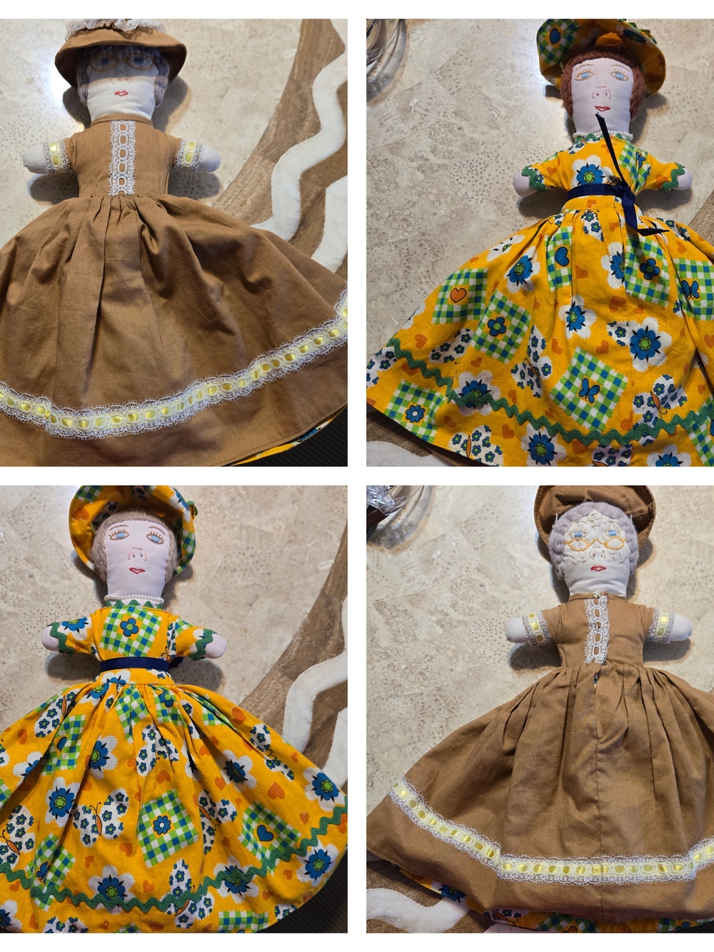 Handmade Topsy-turvy Upside Down Granny 14 inch Doll